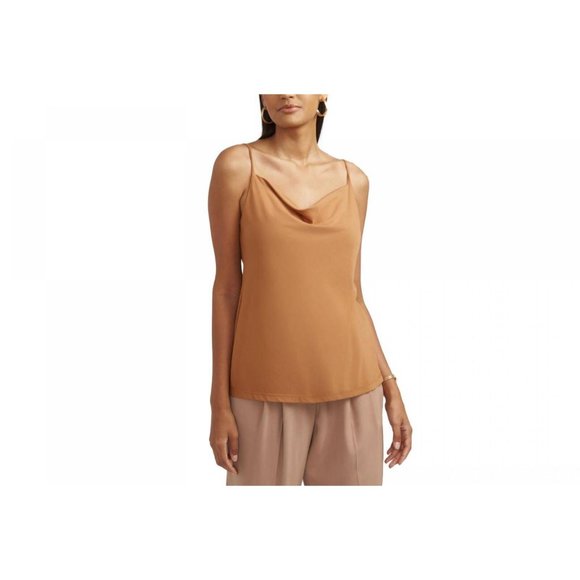 NWT Anne Klein Women's Cowl-Neck Camisole Cami 10839833 XL Vicuna Brown - Picture 1 of 1